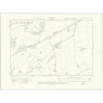 1909 Map of Hampshire & Isle of Wight XVII.NW, 1912 Print