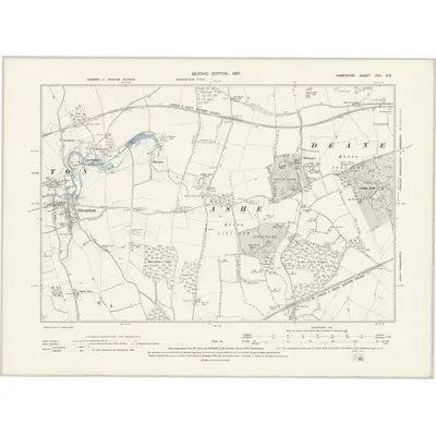 1894 Map of Hampshire & Isle of Wight XVII.SE, 1897 Print