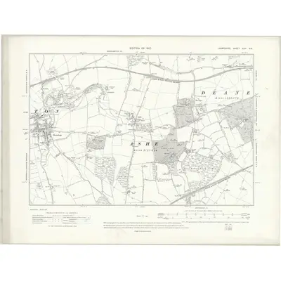 1909 Map of Hampshire & Isle of Wight XVII.SE, 1912 Print