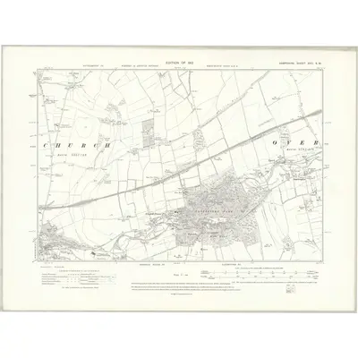 1909 Map of Hampshire & Isle of Wight XVII.SW, 1912 Print