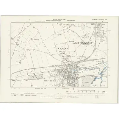 1894 Map of Hampshire & Isle of Wight XVIII.NE, 1897 Print