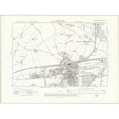 1908 Map of Hampshire & Isle of Wight XVIII.NE, 1912 Print
