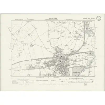 1908 Map of Hampshire & Isle of Wight XVIII.NE, 1933 Print
