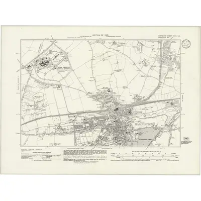 1930 Map of Hampshire & Isle of Wight XVIII.NE, 1933 Print