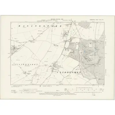 1894 Map of Hampshire & Isle of Wight XVIII.SE, 1897 Print