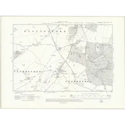 1908 Map of Hampshire & Isle of Wight XVIII.SE, 1912 Print