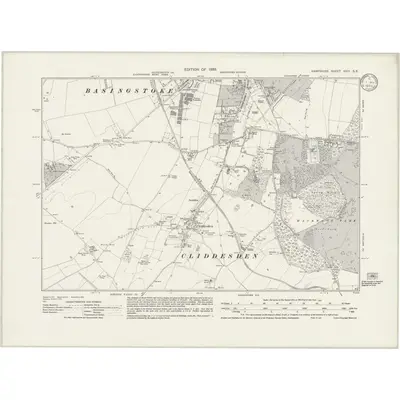1930 Map of Hampshire & Isle of Wight XVIII.SE, 1933 Print