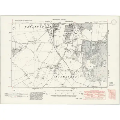 1938 Map of Hampshire & Isle of Wight XVIII.SE, 1946 Print