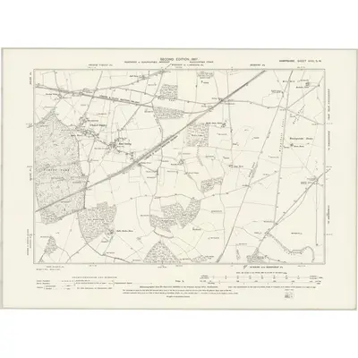 1894 Map of Hampshire & Isle of Wight XVIII.SW, 1897 Print