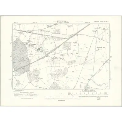 1909 Map of Hampshire & Isle of Wight XVIII.SW, 1912 Print