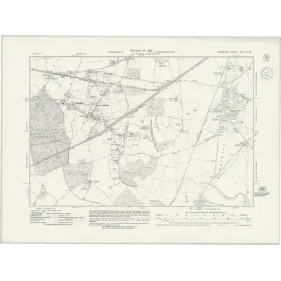 1930 Map of Hampshire & Isle of Wight XVIII.SW, 1944 Print