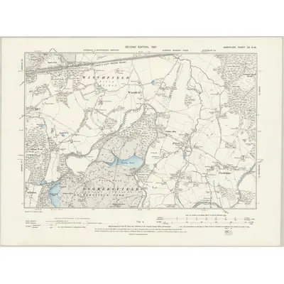 1894 Map of Hampshire & Isle of Wight XX.NW, 1897 Print