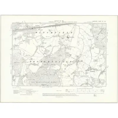 1909 Map of Hampshire & Isle of Wight XX.NW, 1912 Print