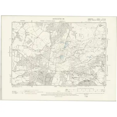 1895 Map of Hampshire & Isle of Wight XX.SE, 1897 Print