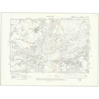 1909 Map of Hampshire & Isle of Wight XX.SE, 1912 Print