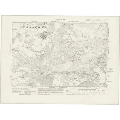 1930 Map of Hampshire & Isle of Wight XX.SE, 1932 Print