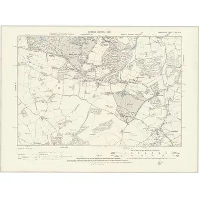 1894 Map of Hampshire & Isle of Wight XX.SW, 1897 Print