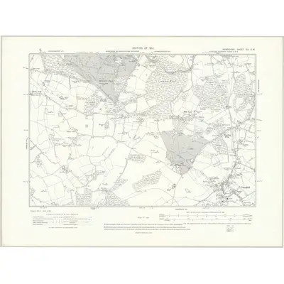 1909 Map of Hampshire & Isle of Wight XX.SW, 1912 Print