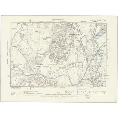 1894 Map of Hampshire & Isle of Wight XXI.NW, 1898 Print