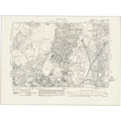 1930 Map of Hampshire & Isle of Wight XXI.NW, 1932 Print