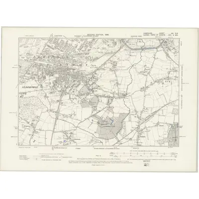 1895 Map of Hampshire & Isle of Wight XXI.SW, 1898 Print