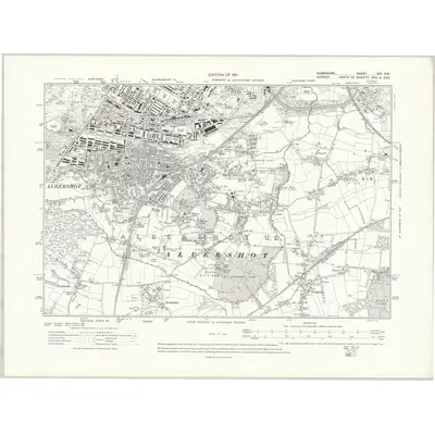 1909 Map of Hampshire & Isle of Wight XXI.SW, 1911 Print