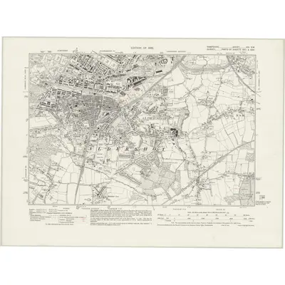 1930 Map of Hampshire & Isle of Wight XXI.SW, 1932 Print