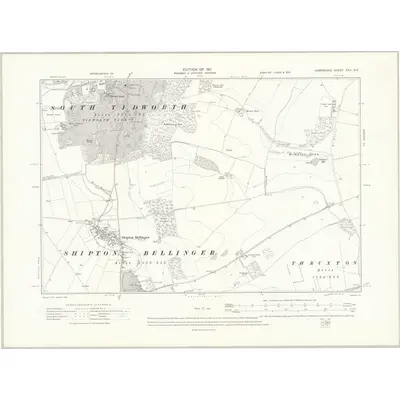 1908 Map of Hampshire & Isle of Wight XXII.NE, 1911 Print