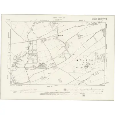1894 Map of Hampshire & Isle of Wight XXII.SW & SE, 1897 Print