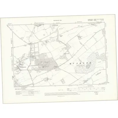 1908 Map of Hampshire & Isle of Wight XXII.SW & SE, 1911 Print
