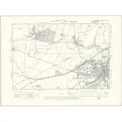 1909 Map of Hampshire & Isle of Wight XXIII.NE, 1912 Print