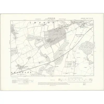 1909 Map of Hampshire & Isle of Wight XXIII.SW, 1911 Print