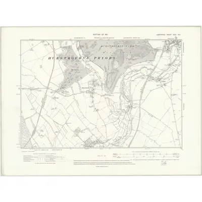 1908 Map of Hampshire & Isle of Wight XXIV.NE, 1911 Print