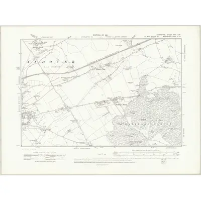 1909 Map of Hampshire & Isle of Wight XXIV.NW, 1911 Print