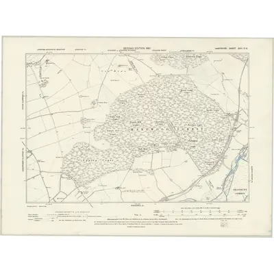 1894 Map of Hampshire & Isle of Wight XXIV.SW, 1897 Print