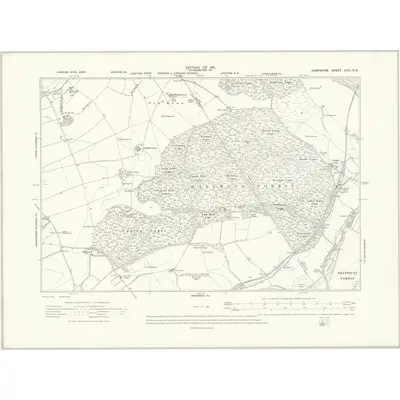 1909 Map of Hampshire & Isle of Wight XXIV.SW, 1911 Print