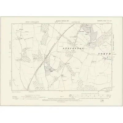 1894 Map of Hampshire & Isle of Wight XXV.NE, 1897 Print