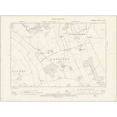 1894 Map of Hampshire & Isle of Wight XXV.NW, 1897 Print