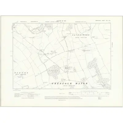 1909 Map of Hampshire & Isle of Wight XXV.NW, 1912 Print