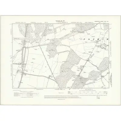 1908 Map of Hampshire & Isle of Wight XXV.SE, 1911 Print