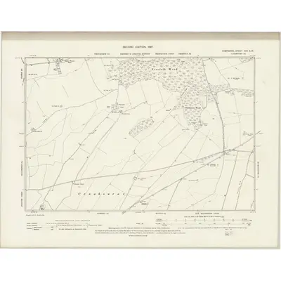 1894 Map of Hampshire & Isle of Wight XXV.SW, 1897 Print