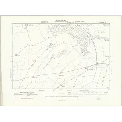 1908 Map of Hampshire & Isle of Wight XXV.SW, 1912 Print