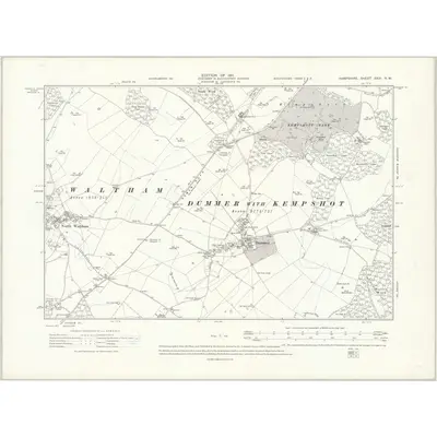 1909 Map of Hampshire & Isle of Wight XXVI.NW, 1911 Print