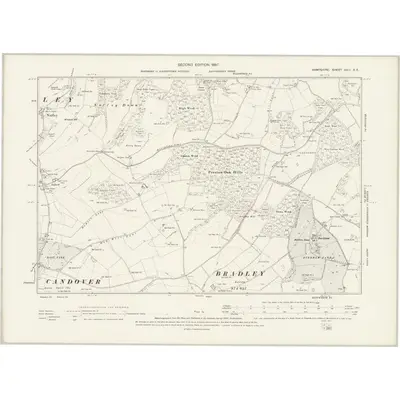 1894 Map of Hampshire & Isle of Wight XXVI.SE, 1897 Print
