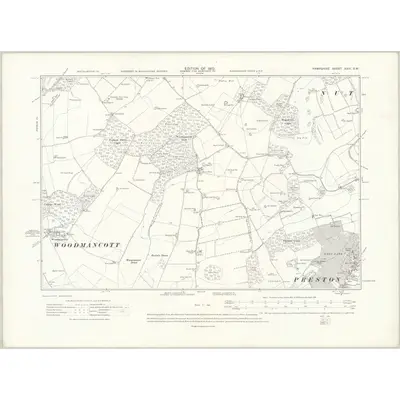1908 Map of Hampshire & Isle of Wight XXVI.SW, 1910 Print
