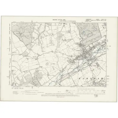 1894 Map of Hampshire & Isle of Wight XXVIII.NE, 1899 Print