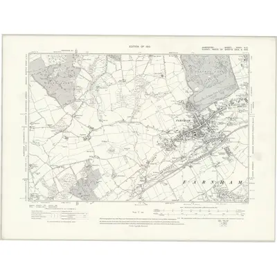 1909 Map of Hampshire & Isle of Wight XXVIII.NE, 1913 Print