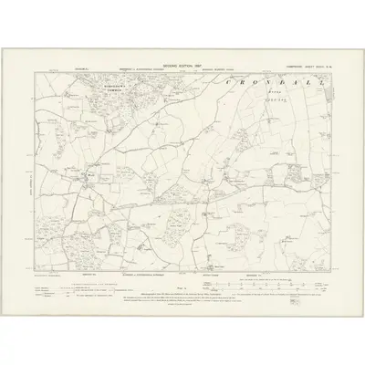1894 Map of Hampshire & Isle of Wight XXVIII.NW, 1897 Print