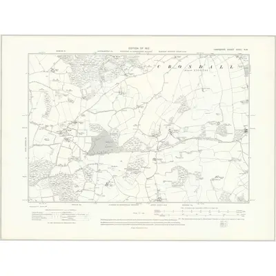 1909 Map of Hampshire & Isle of Wight XXVIII.NW, 1912 Print