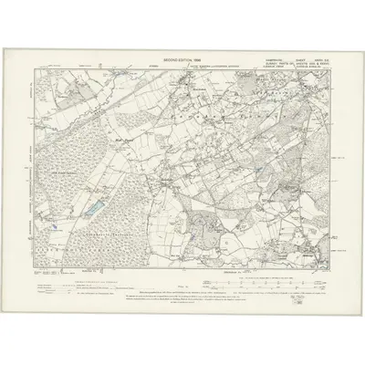 1894 Map of Hampshire & Isle of Wight XXVIII.SE, 1898 Print